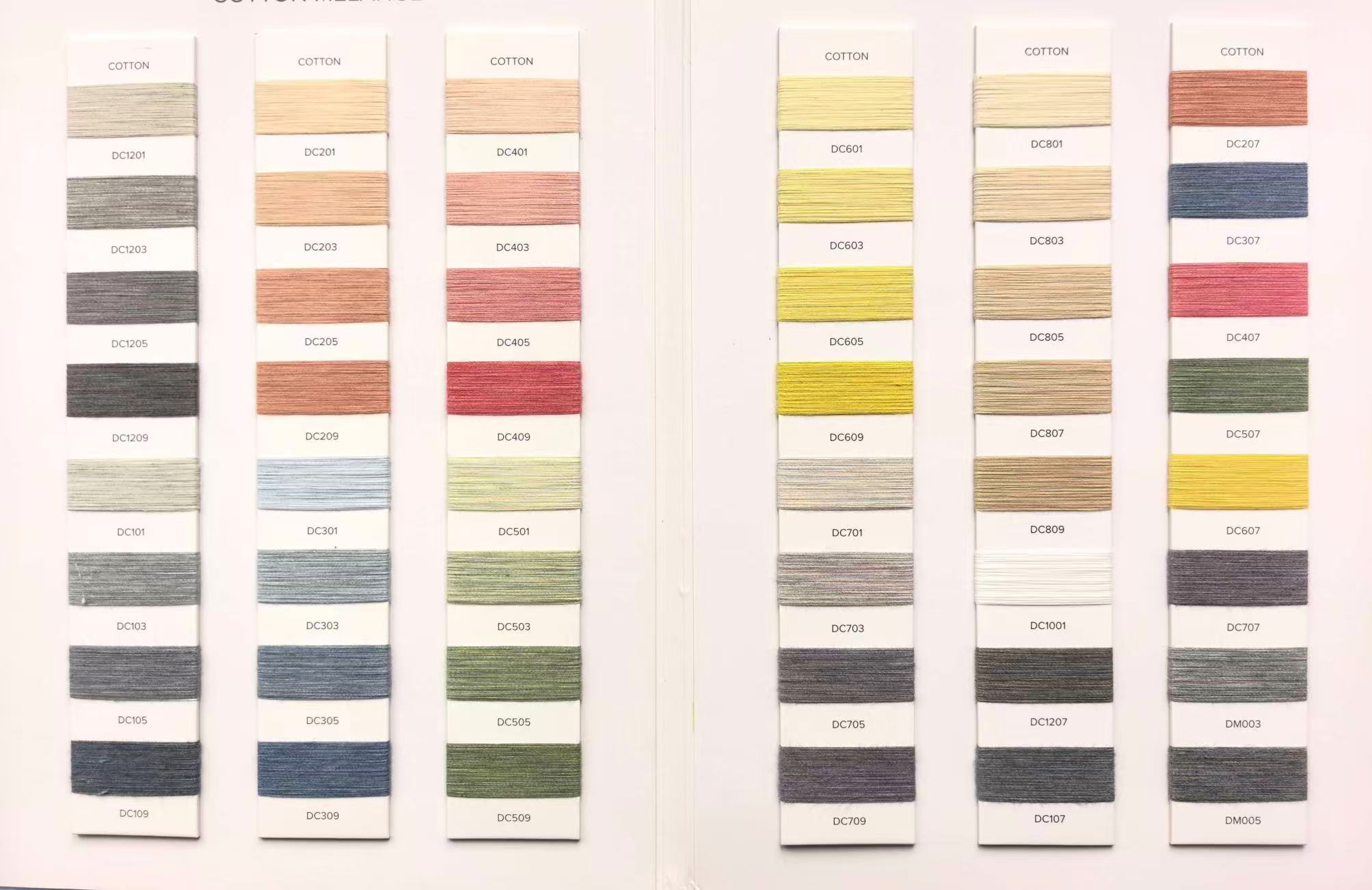 Natural-dyed cotton yarn color cards.
